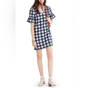 NWOT Madewell Bell-Sleeve Dress in Leighton Plaid